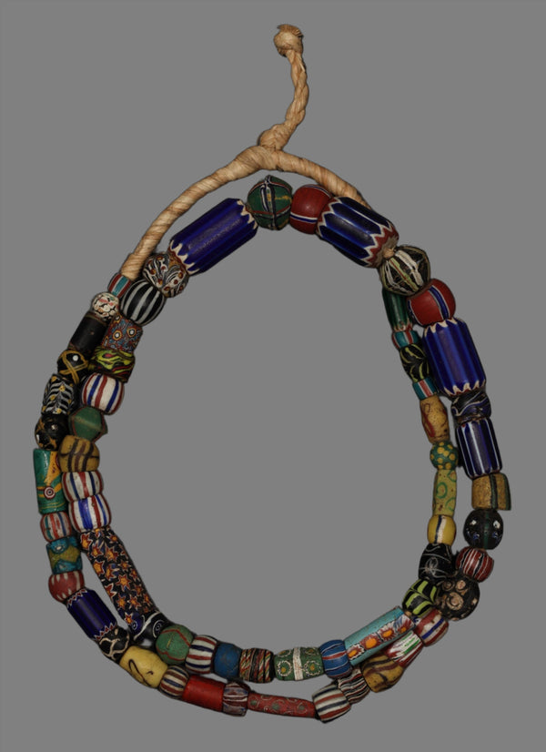 Tribal Trade Beads - African Plural Art - African Art - Beads - Embellishments - Trims - Venetian Millefiori Mixed Glass Beads, Old African Trade Beads