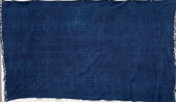 Handcrafted Textiles;Woven Fabrics Of Jute Or Of Other Textile Based Fibers; Vintage; Living Spaces; Home Decor;Indigo Blue Cotton Fabric, Hand Dyed African Cloth