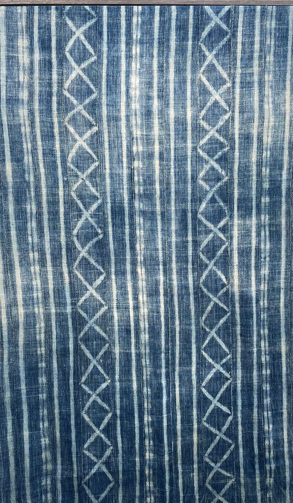 Textiles - African Art;Handcrafted;Handmade, Indigo Fabric, Handwoven Faded Blue Cotton Textile, Vintage African Indigo, Tribal Cloth Hand Dyed