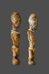 Tribal Sculptures; Original sculptures and statuary, in any material; Handcrafted; Traditional; Folk Art; Collection; Artifacts;Of an age exceeding 100 years ; Pair of Baule Sculptures, Carved Wood, African Statues Figures
