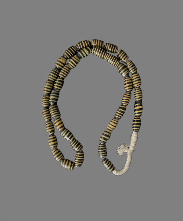 Tribal Trade Beads - African Plural Art - African Art - Beads - Embellishments - Trims - Yellow Black Striped Old Beads,Venetian African Trade Beads