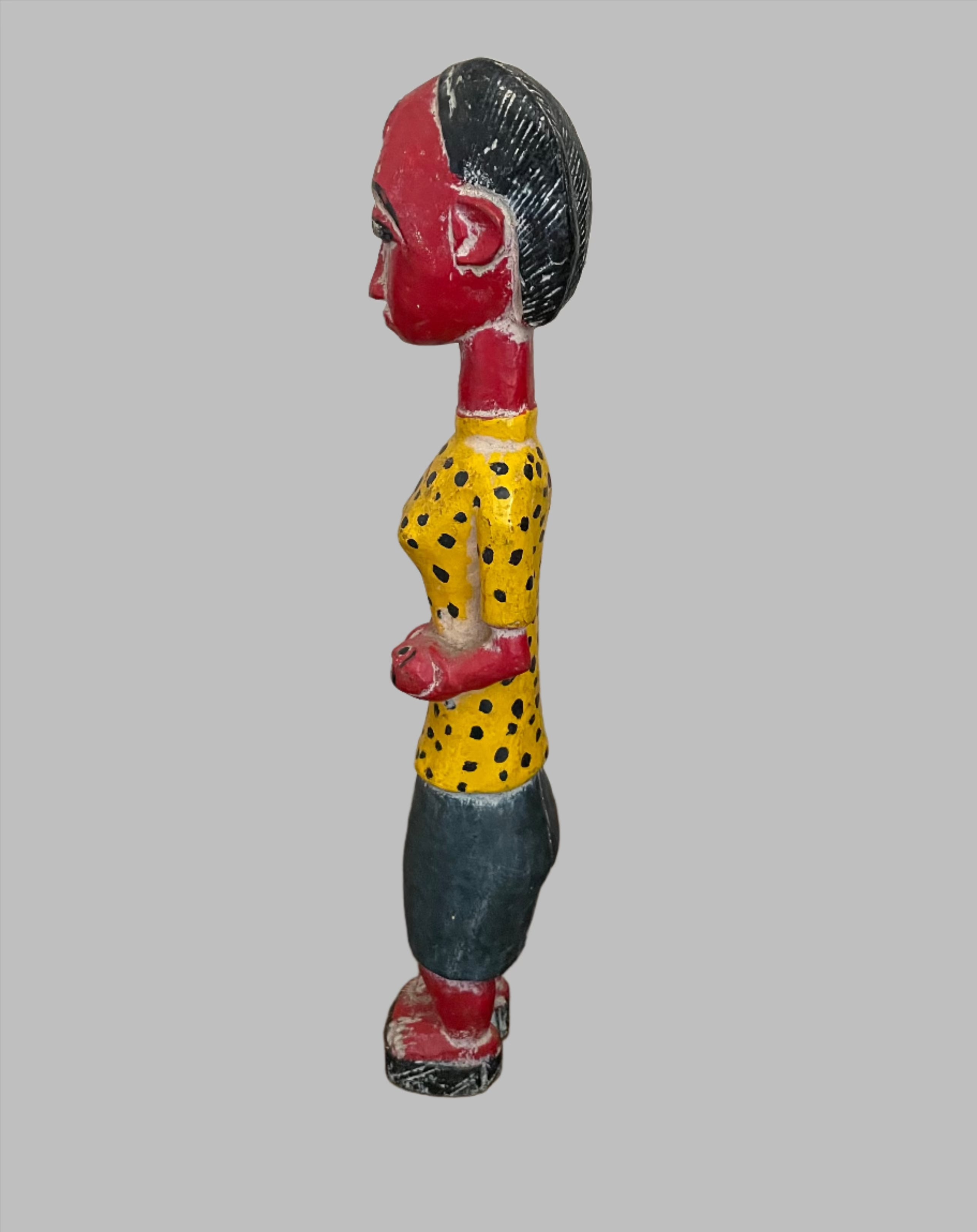 Handcrafted Sculptures - African Art - Wood Carving - Statuettes - Vintage - Home Decor - Hand Painted, Vintage African Baule Maternity Statue, Crafted Art, Carved Wood