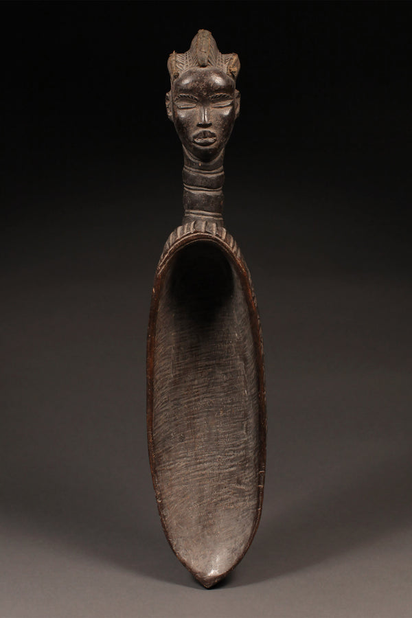 Tribal Objects - African Plural Art - African Art - Objects - Artwork - Decor - Ceremonial Ladle Spoon, Dan Tribe, Carved Wooden Sculpture Figure, African Art Artifact