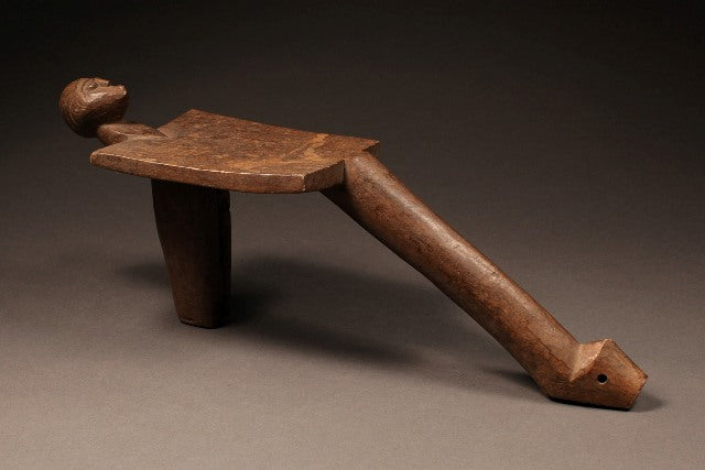 Furniture - African Art;Tribal;Traditional;African Stool with Three Legs Lobi Tribe, Burkina Faso Wood