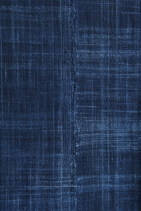 Handcrafted Textiles;Woven Fabrics Of Jute Or Of Other Textile Bast Fibers;Indigo Solid Blue Cotton Fabric, Vintage West African Cotton Cloth, Hand Dyed Textile