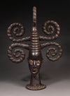 Tribal Masks - Traditional - Folk Art - African - Objects - Artifacts - Sculptures - Collectible - Janus Crest - Elaborate Coiffure - Crafted - Ejagham People - Ekoi Tribe - Nigeria - Wood - Unique Piece - Intricate Detail - Beautiful Addition - Collector Shelf