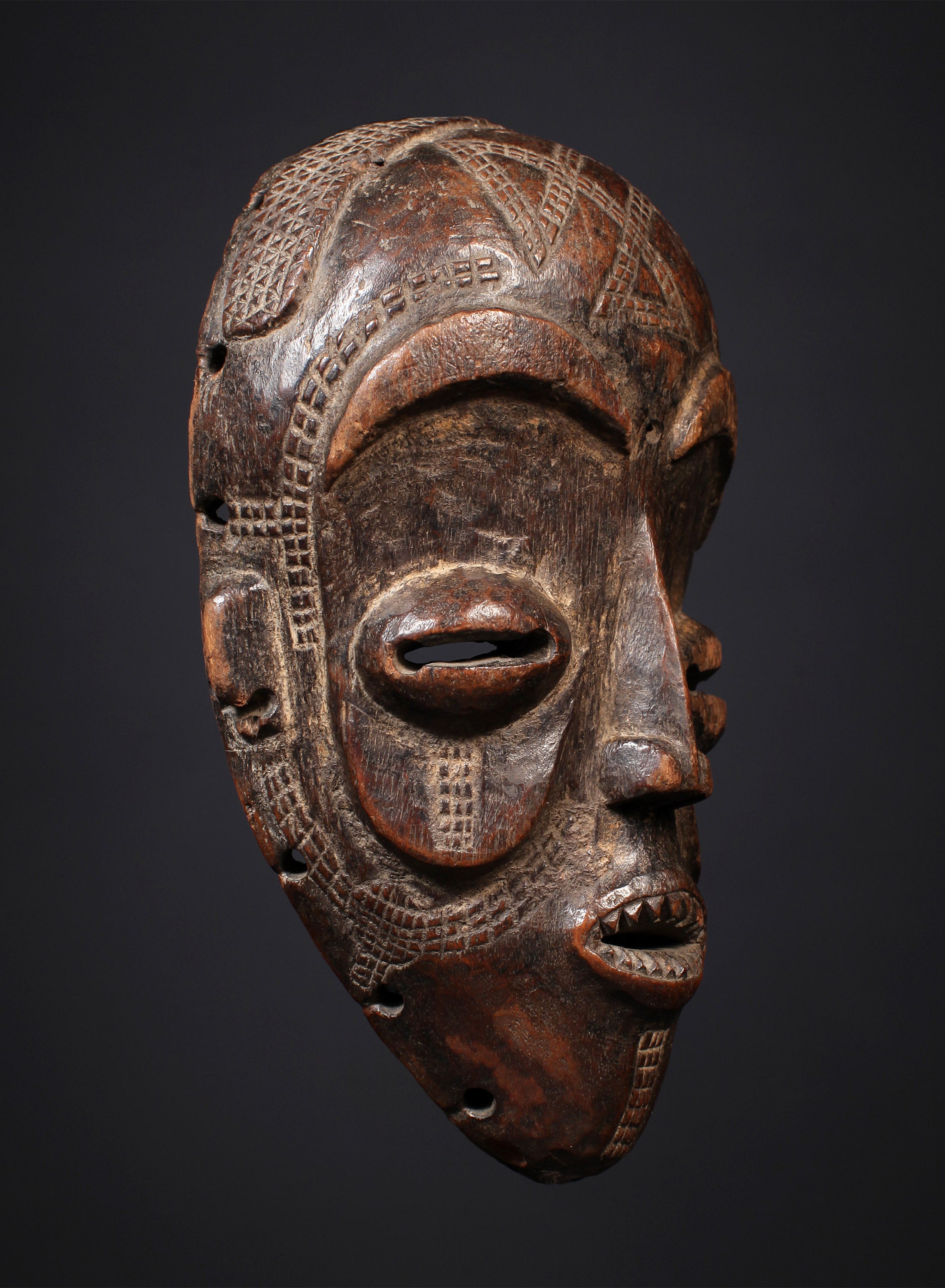Tribal Masks - African Art - Wood Carving - Artwork Decor - Vintage - African Plural Art - Chokwe Mask, Wood, D.R Congo, African Art