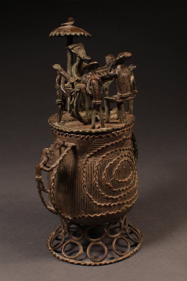 Tribal Objects - African Plural Art - African Art - Objects - Artwork - Decor - Kuduo Lidded Vessel, Crafted Brass Cast Asante, Ashanti Tribe, Ghana, African Art