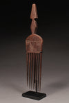 Tribal Objects - Ceremonial - Artwork - African - Folk Art - Artifacts - Ashanti - Comb  -  Wood - Used - Sculpture - Collectible