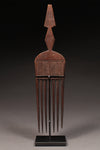 Tribal Objects - Ceremonial - Artwork - African - Folk Art - Artifacts - Ashanti - Comb  -  Wood - Used - Sculpture - Collectible