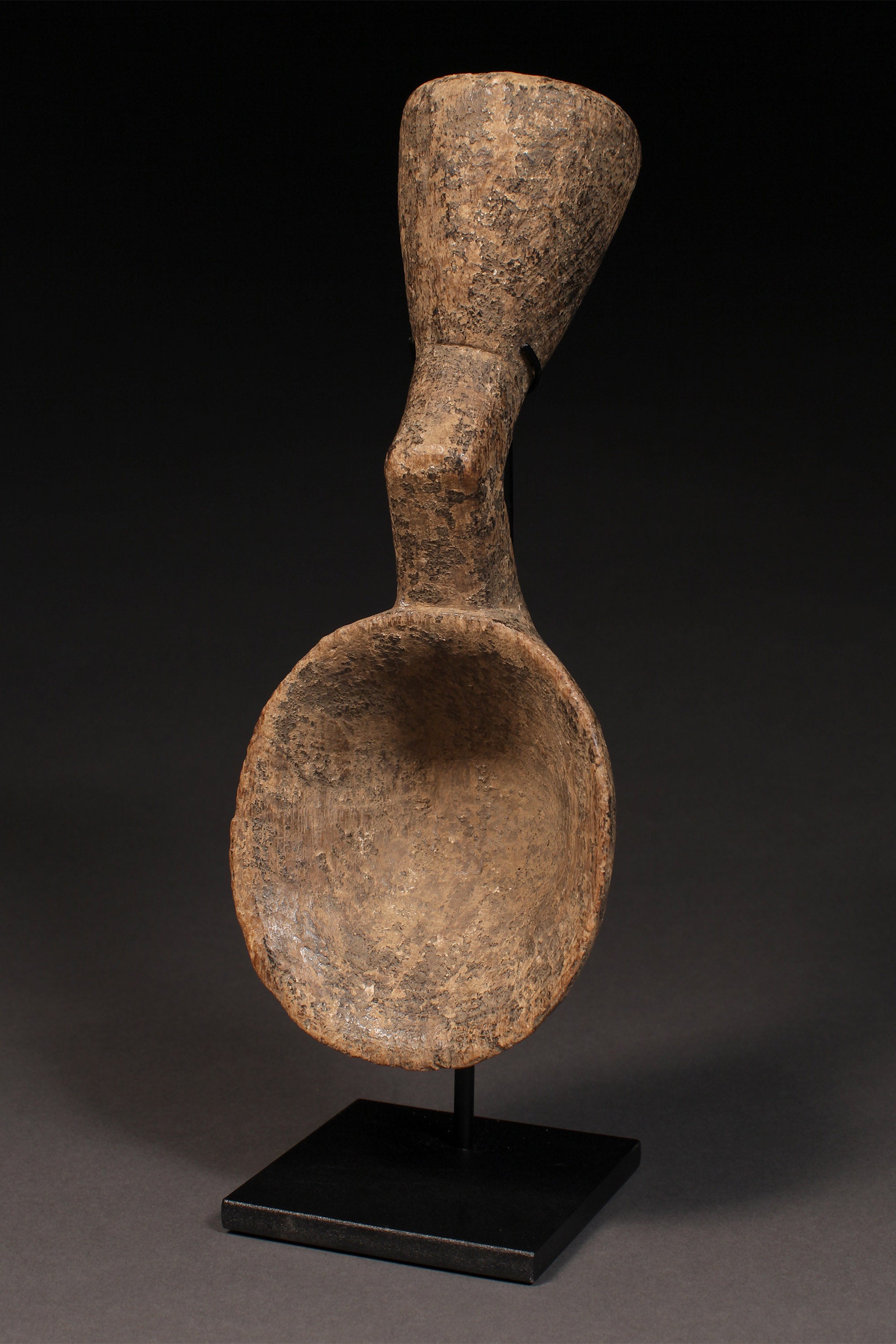 Tribal Objects - African Plural Art - African Art - Objects - Artwork - Decor - Geometric Ceremonial Ladle Spoon, Carved Wood, Kulango Tribe, African Sculpture Object