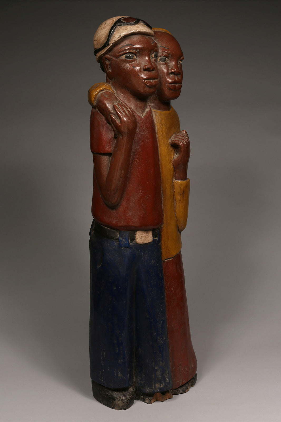 Handcrafted Sculptures - African Art - Home Decor - Wood - Statue - Figurine - Friendship - Painted