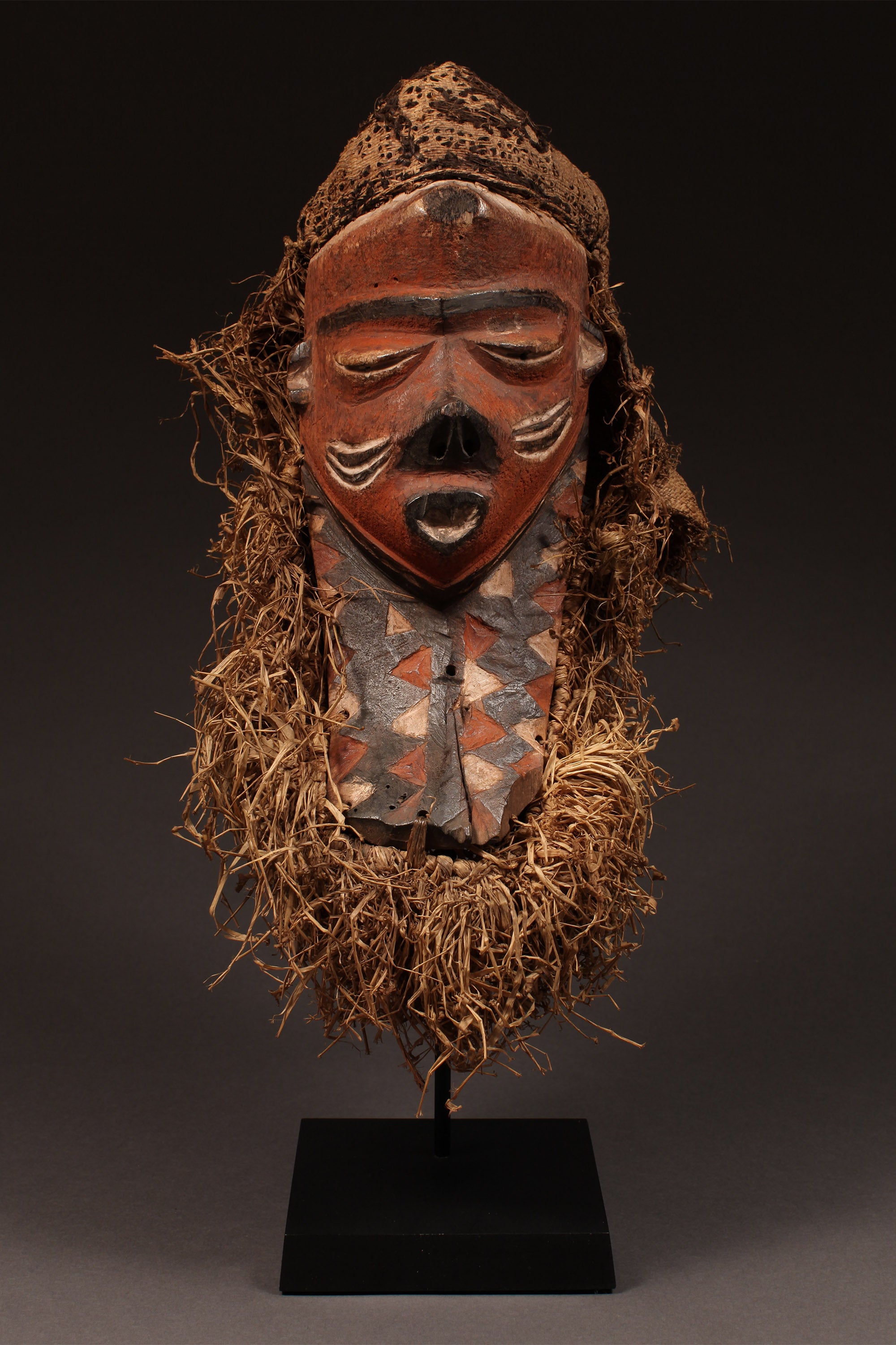 Tribal Masks - Handcrafted - Pende Masks - Traditional Folk Art - African Artifacts Sculptures - African Art Collector - Experience the unique artistry and culture of the Pende Tribe with this beautiful forehead mask. Crafted from wood, it is a perfect blend of traditional and modern, highlighting the skill and artistic heritage of the D.R Congo.