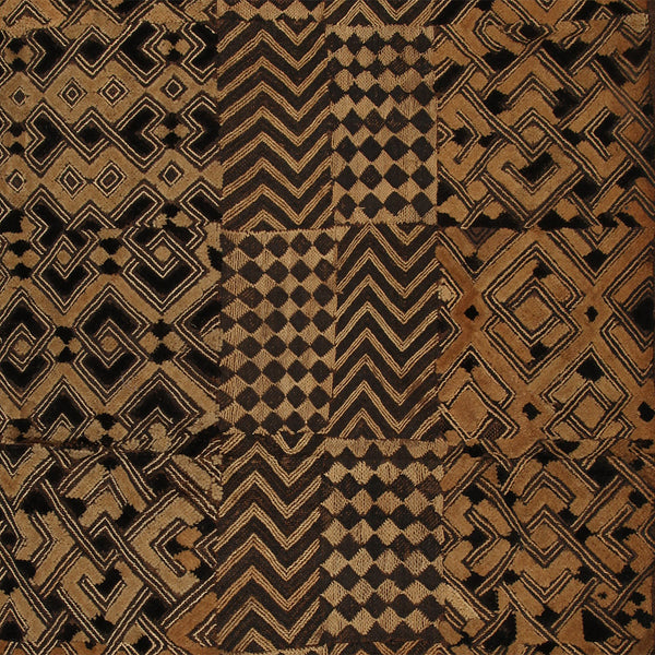 Tribal Textiles - African Tribal Textiles - Tradition - Centuries - Vibrant Colors - Intricate Patterns - Cultural History - Special Occasions - Prized Piece - Any Collector -  This gorgeous Shoowa Embroidered Overskirt is a unique decorative textile from the Kuba Tribe in the Democratic Republic of Congo. It is intricately handcrafted with cut-pile raffia for a beautiful and authentic African look. Its elegant design is perfect for any room.  H: 55" Inventory # 10551