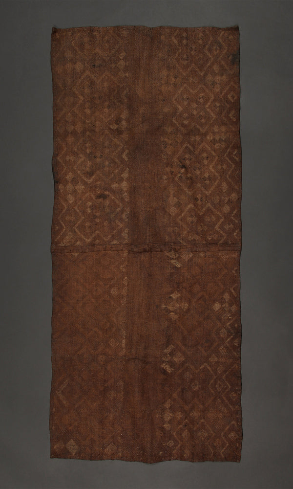 Tribal Textiles;Woven Fabrics Of Jute Or Of Other Textile Bast Fibers;Kuba Shoowa Overskirt Textile, Cut-pile Embroidery, Raffia Cloth, Wall Decor, African Tapestry