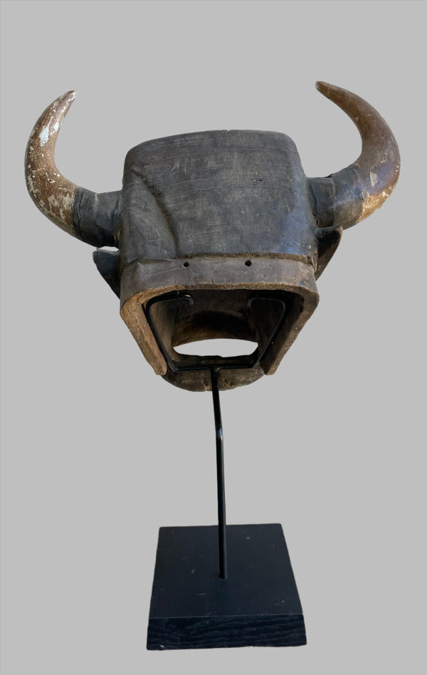 Masks - African Art; Handcrafted; Handmade;Vintage African Art Wall Decor, Hand-Carved Wood, Bull Mask