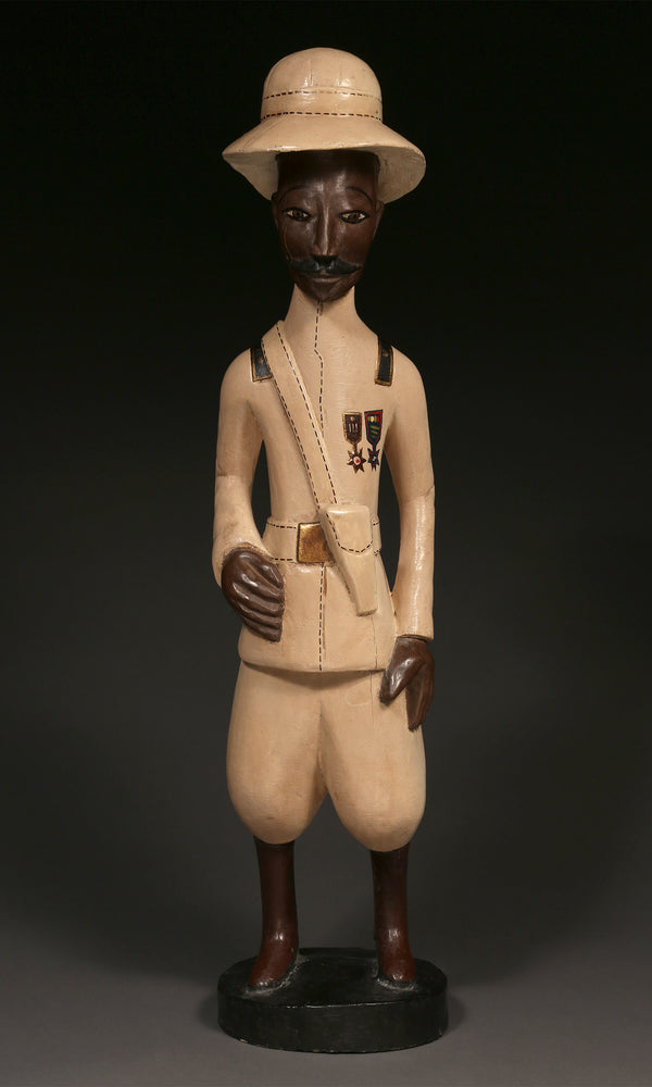 Handcrafted Sculptures - African Art - Home Decor - Wood - Statue - Figurine - Military  Officer - Painted - Artwork