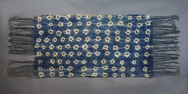 Handcrafted Textiles - Handmade - Vintage -  African Art - Indigo Dyed -  Cotton - Scarf Shawl -  Faded Blue - Tie Dye