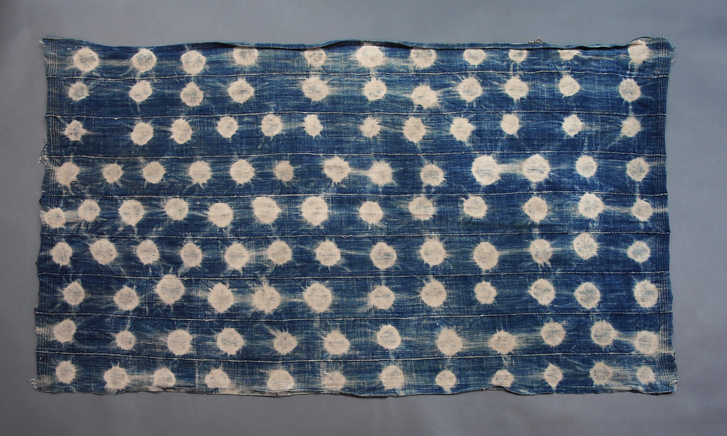 Handcrafted Textiles - Handmade - Vintage -  African Art - Indigo Dyed -  Cotton - Scarf Shawl -  Faded Blue - Tie Dye