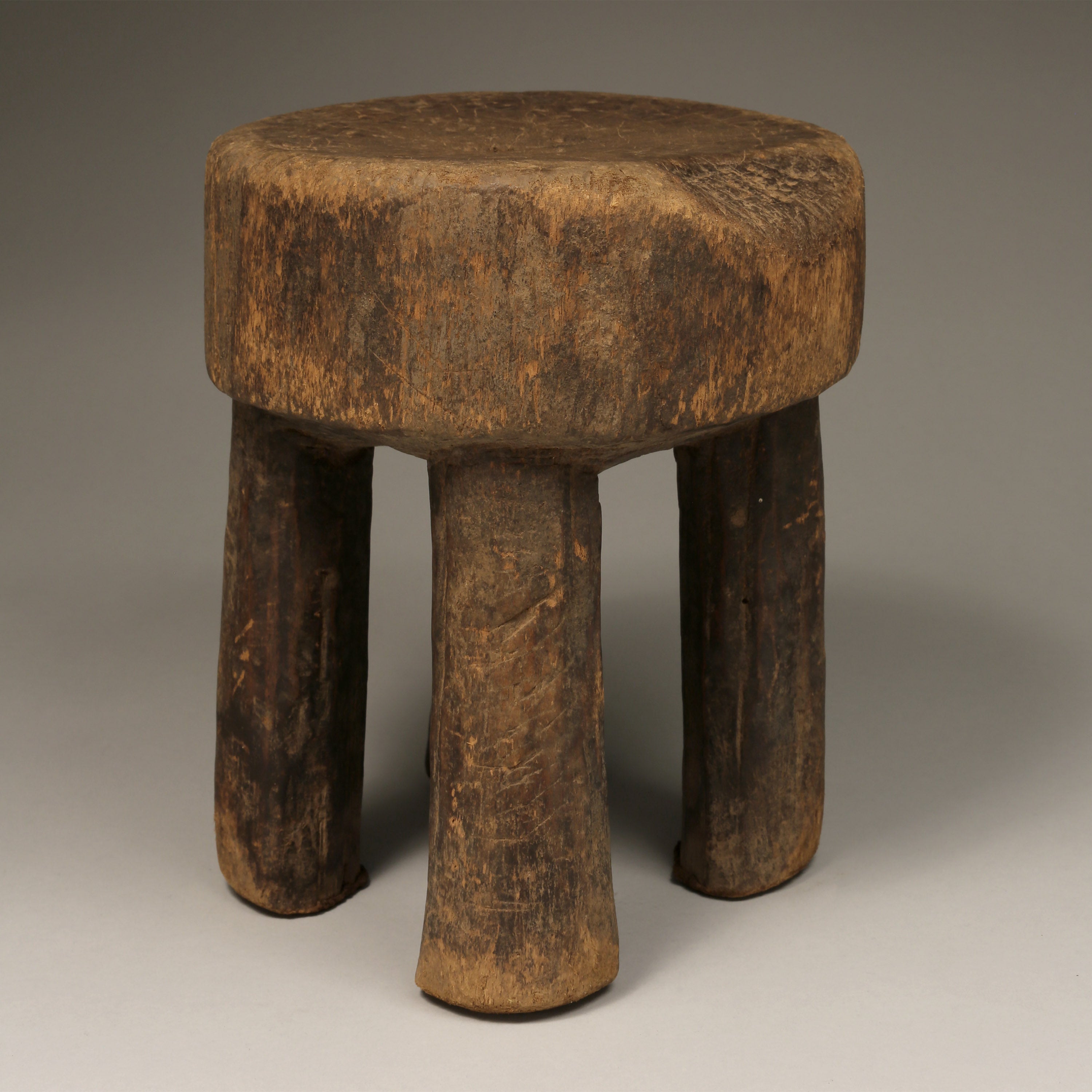 Furniture - African Art;Tribal;Traditional;Low Stool, Senufo Tribe Ivory Coast, Carved Wood