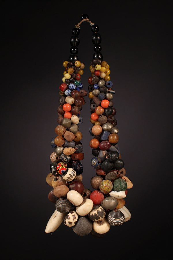 Tribal Necklaces - African Plural Art - African Art - Necklaces - Jewelry - Mixed African Trade Beads Necklace