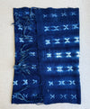 Handcrafted Textiles;Woven Fabrics Of Jute Or Of Other Textile Bast Fibers;Vintage African Indigo, Tie Dyed Blue Cotton Textile Scarf