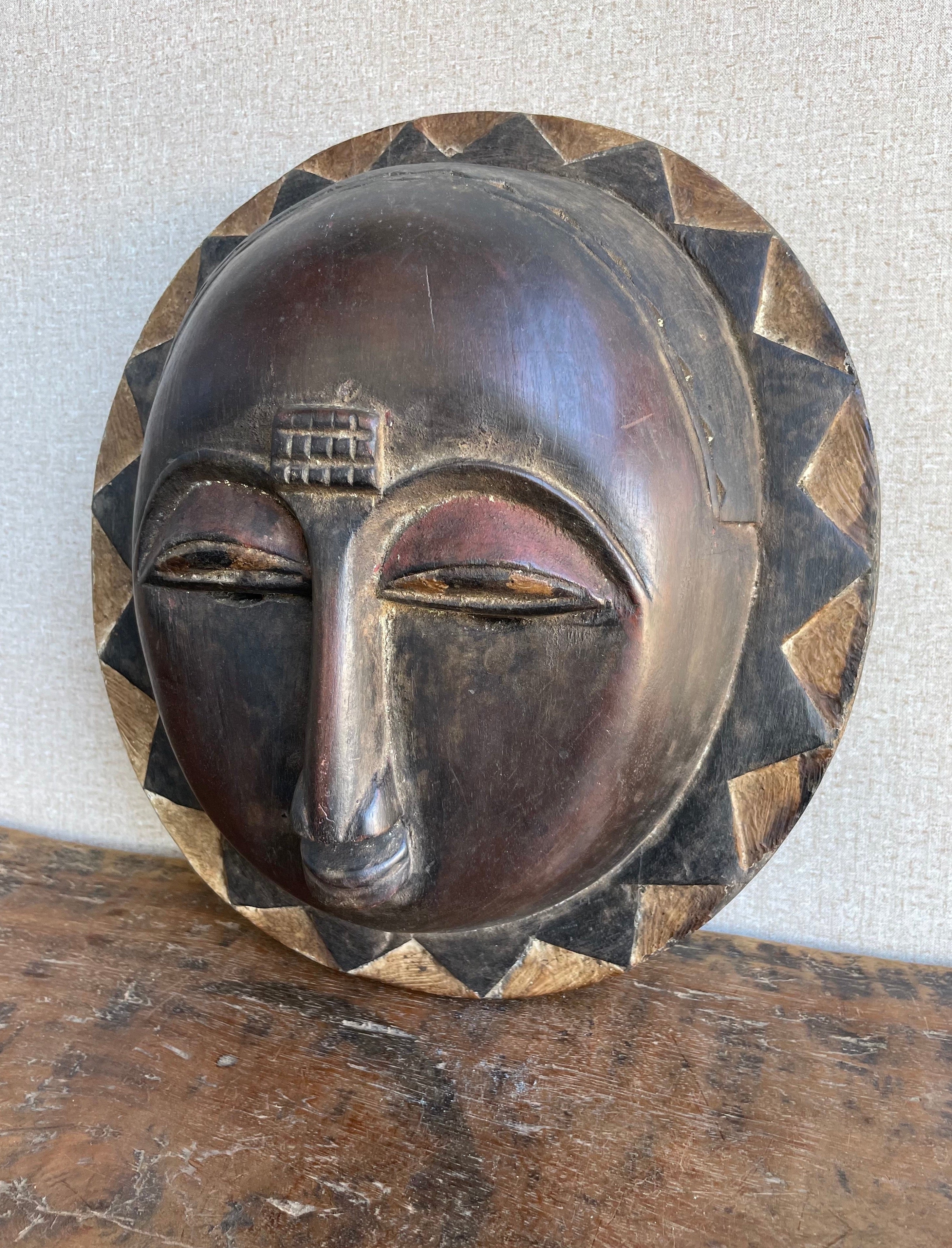 Handcrafted Masks - Contemporary - African Art - Statues - Wood -  Home Decor - Wall - Baule - Moon - Vintage