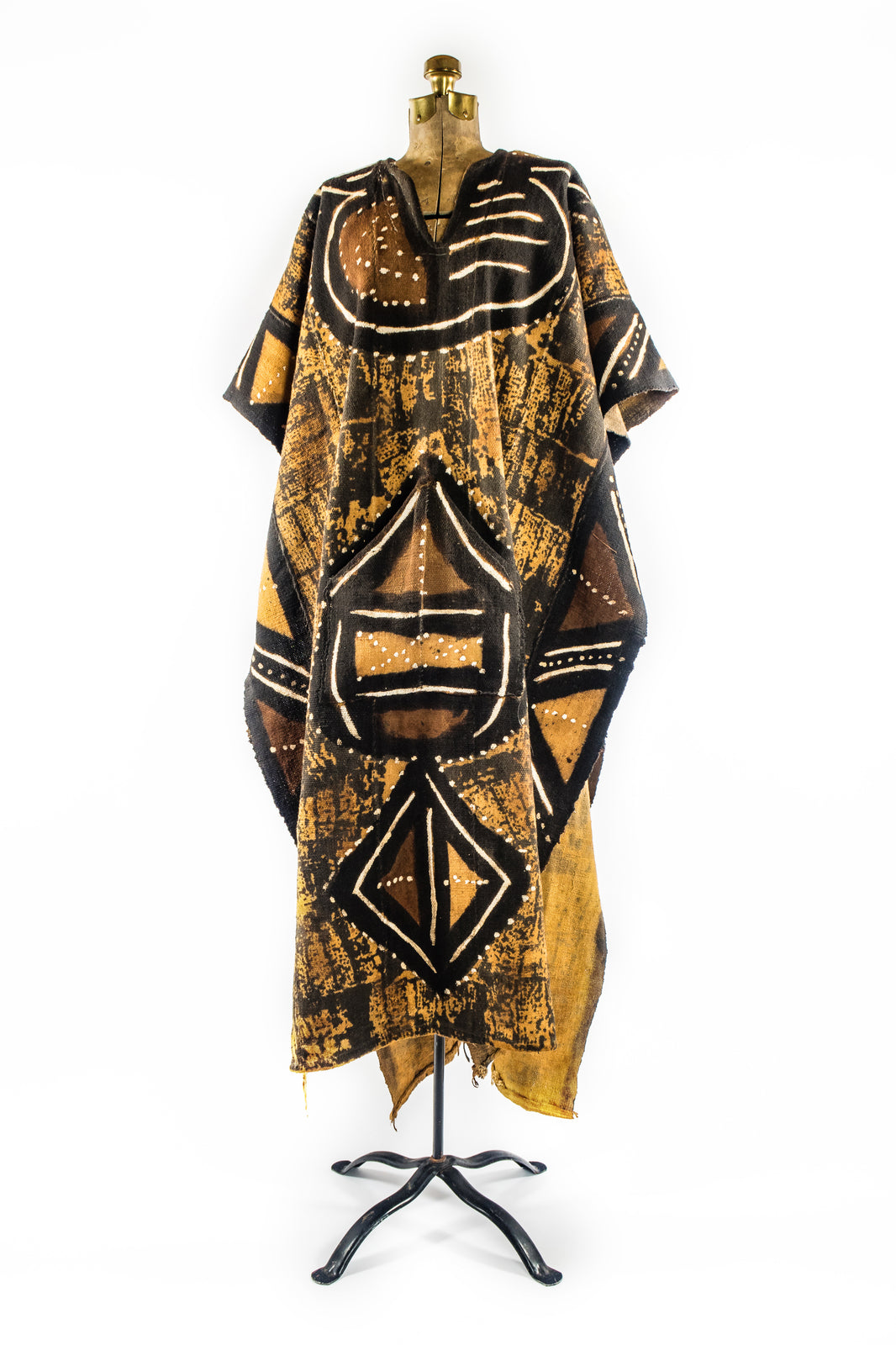 Handcrafted Art; Mudcloth Clothing; Collection; Other African; African Cotton Bogolan Textile, Mudcloth Poncho, Handcrafted, West African