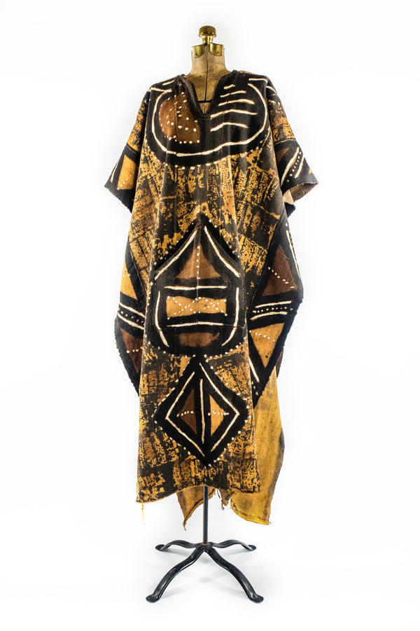 Handcrafted Art; Mudcloth Clothing; Collection; Other African; African Cotton Bogolan Textile, Mudcloth Poncho, Handcrafted, West African