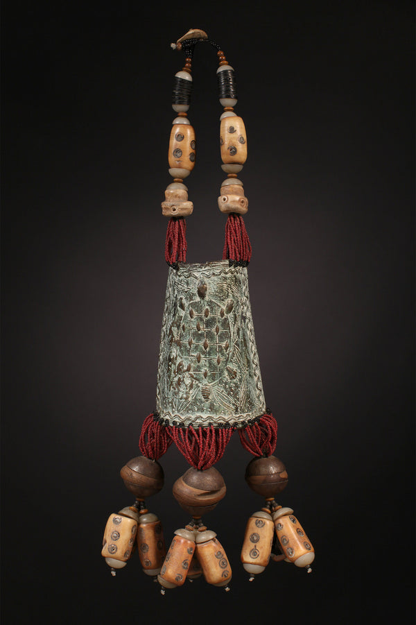 Tribal Necklaces - African Plural Art - African Art - Necklaces - Jewelry - African Tribal Bone  Beads, Bronze Necklace Pendant