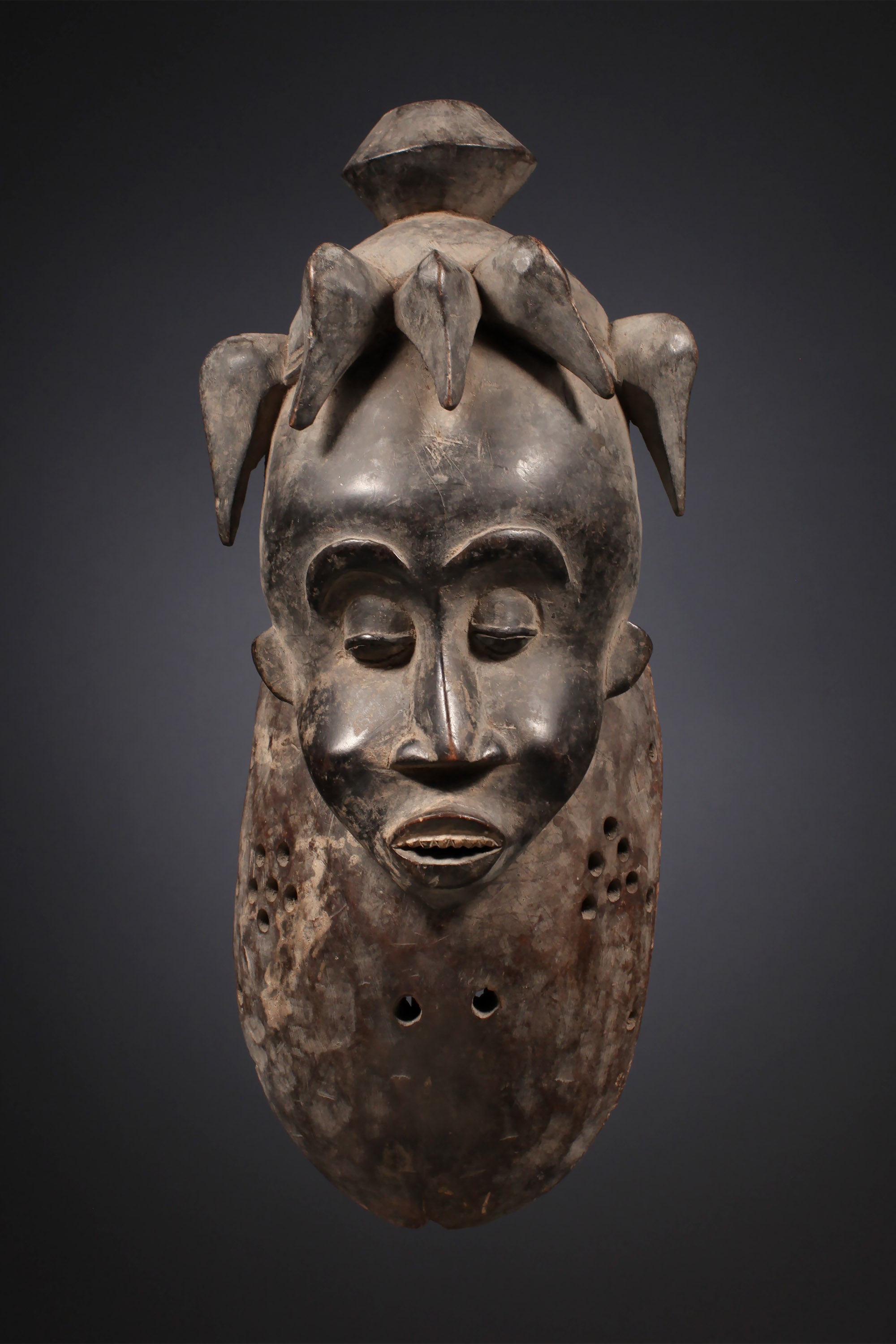 Tribal Masks;Authentic, Rare,Senufo Wall Decor Mask, Carved Wooden  African Mask