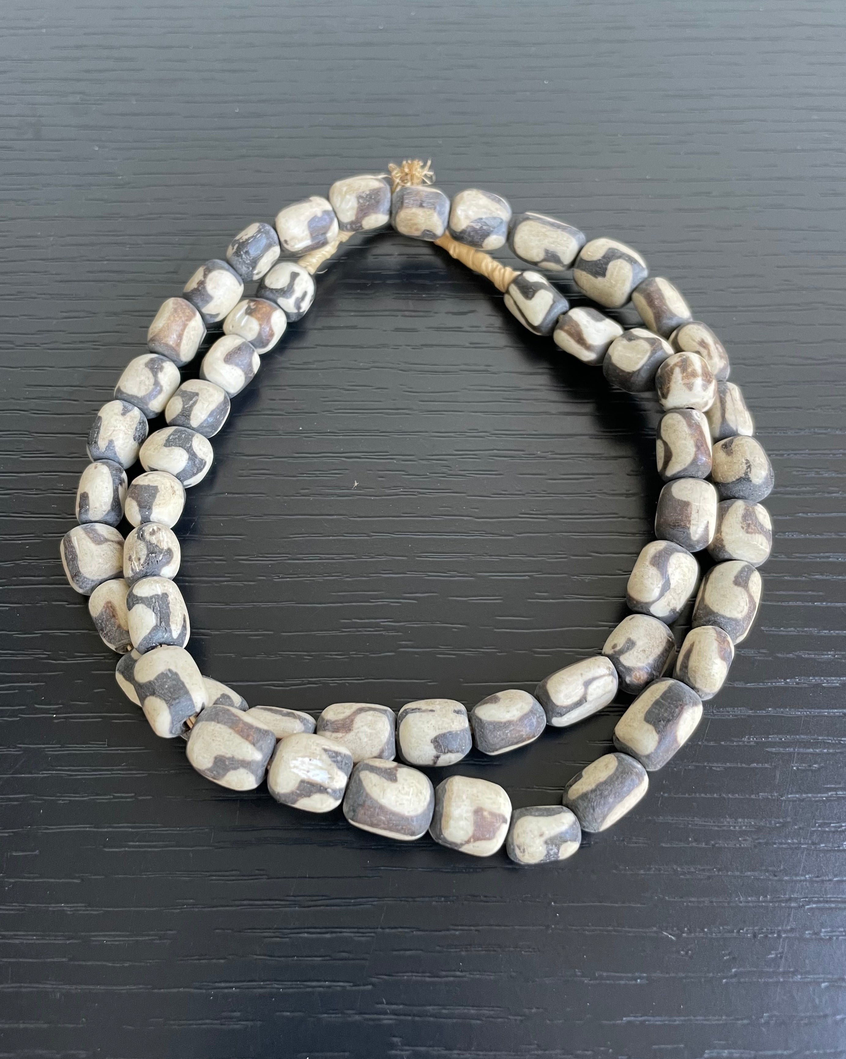 Handcrafted Trade Beads - African Plural Art - African Art - Beads - Embellishments - Trims - Batik Bone Trade Beads, African