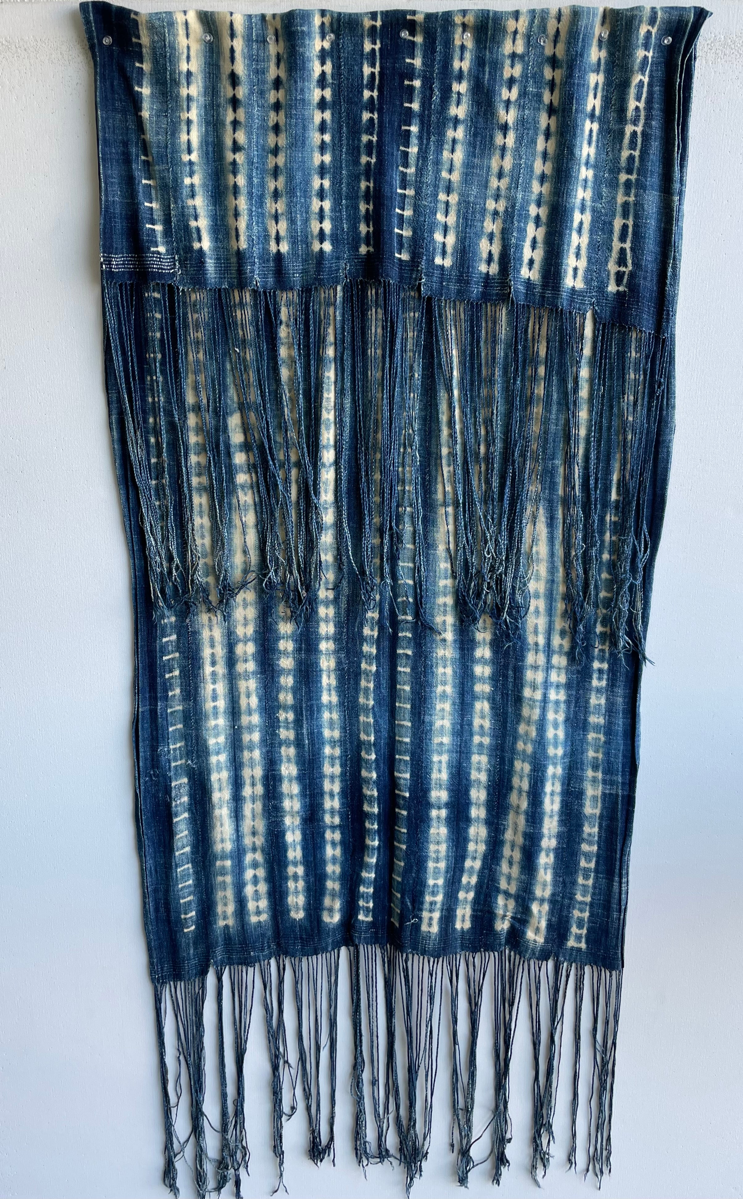 Handcrafted Textiles - Fabric - African Art - Indigo - Cotton - Used - Scarf