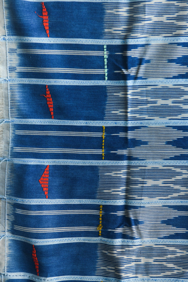 Handcrafted Textiles - Contemporary - African Art - Africa - Fabric - Vintage -  Tie Dyed - Ikat - Baule -  Indigo - Cotton -  Throw - Blanket  - Home Decor - Living - Upholstery - Clothes Making