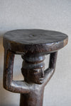 Furniture - African Art;Tribal;Traditional;Yoruba Caryatid African Stool, Carved Wood Furniture