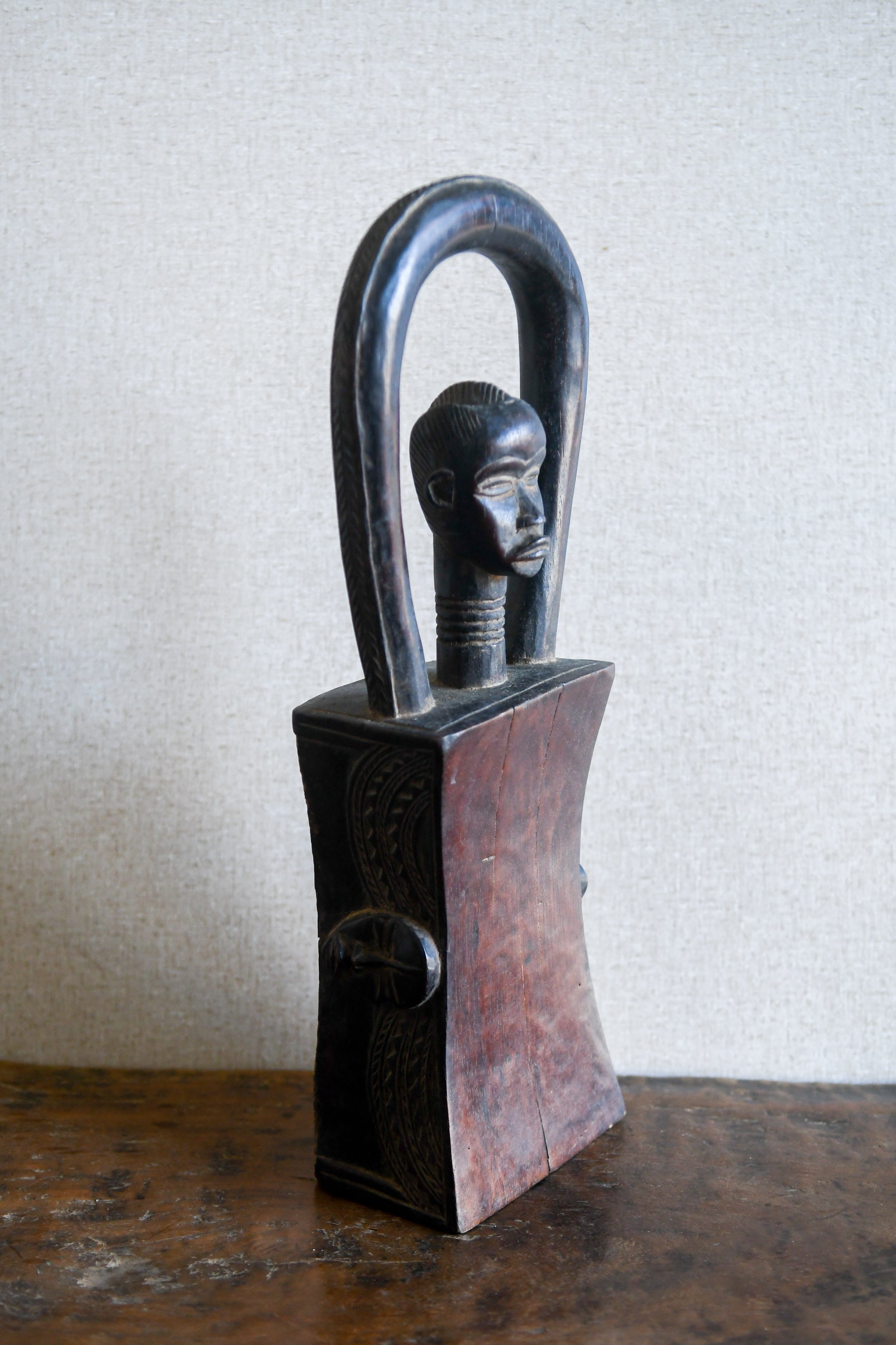 Tribal Objects  - Artwork - African - Folk Art - Artifacts - Dan - Headrest -  Wood -  Used - Sculpture - Collectible
