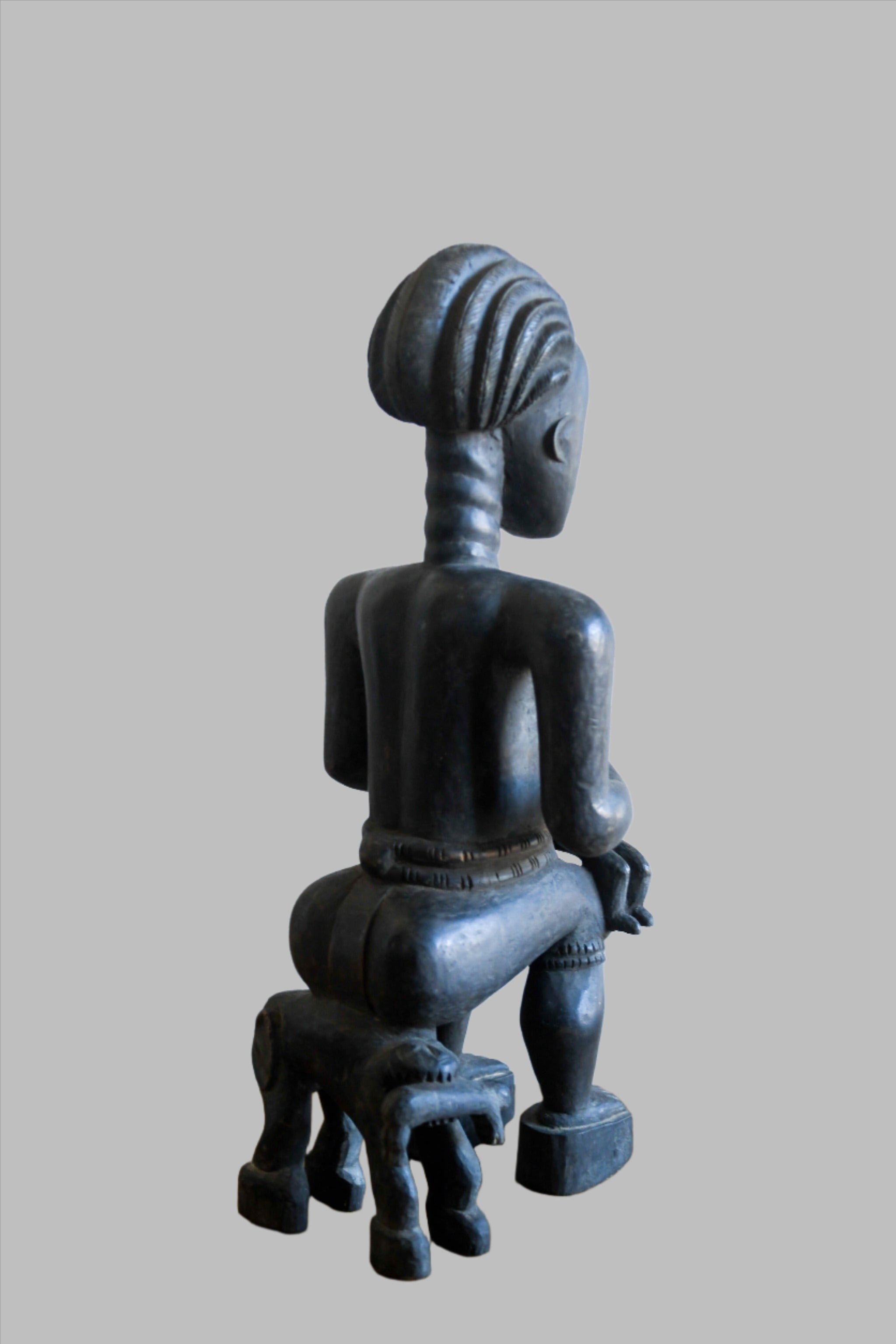 Tribal Sculptures; Original sculptures and statuary, in any material; Handcrafted; Traditional; Folk Art; Collection; Artifacts;Of an age exceeding 100 years ; Ashanti Seated Maternity Figure, Carved Wood, African Sculpture