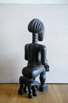 Tribal Sculptures - Traditional - Folk Art - African - Artwork - Objects - Artifacts - Statues Figures - Collectible - Ashanti Seated Maternity Figure - Carved Wood - Beauty Parenthood Workmanship - Timeless Design - Collectors Admire - Graceful Curves - Rich Colors