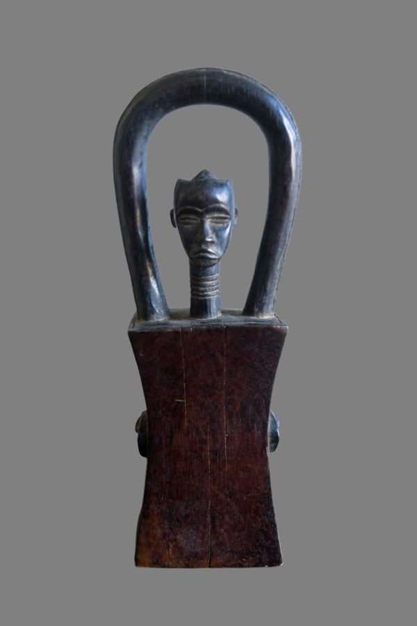 Tribal Objects; Artwork; Collection; Other African; Dan Figure Headrest Masks Sculpture, Carved Wooden, African Tribal Object