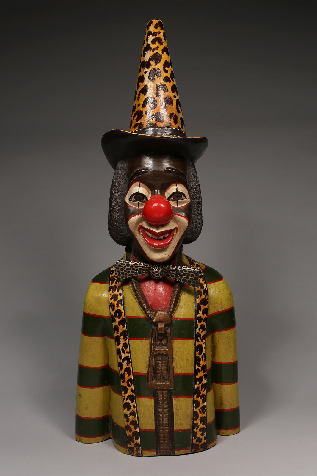 Handcrafted Sculptures and Statues;Collection; Other African; Decorative African Artwork, Clown Sculpture, Crafted Painted Wood