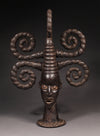 Tribal Masks - Handcrafted - Ekoi Masks - Traditional Folk Art - African Artifacts Sculptures - African Art Collector - This Janus Crest Mask with an elaborate coiffure, crafted by the Ejagham people of the Ekoi tribe in Nigeria, is made of wood and is a unique piece of African art. Its wooden exterior provides strength and durability, while its intricate detailing offers a beautiful addition to any collectors shelf. Height: 34.5"