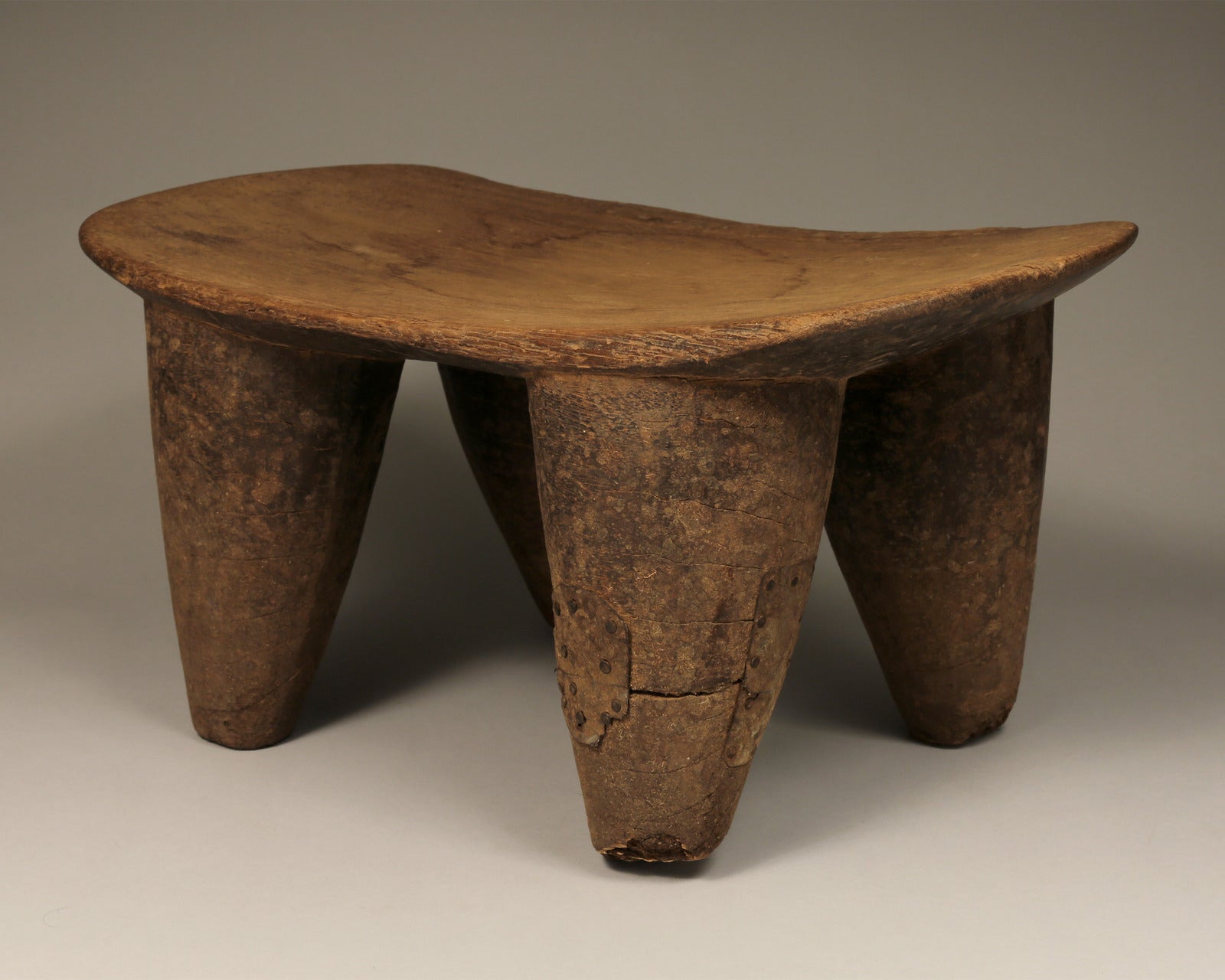 Tribal furniture; Old, Authentic African Stool, Senufo Tribe, Wood, Ivory Coast