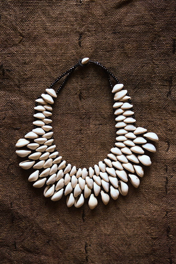 Handcrafted Necklaces - African Art  - Jewelry  - Statement - Beaded - Cowrie Shell - Collar - Collectible - Women