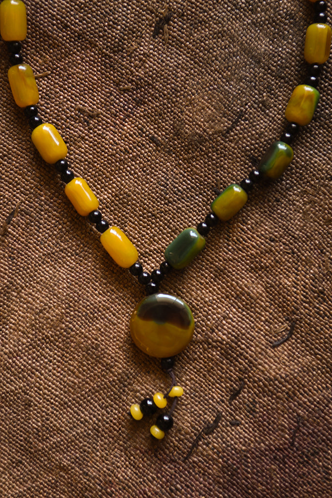 Handcrafted Art Necklaces;Jewelry in Necklaces; Handmade; African Necklaces; Beadwork Jewelry; Thereof; Beaded; Glass;Tribal African Necklace, Carnelian Beads Pendant