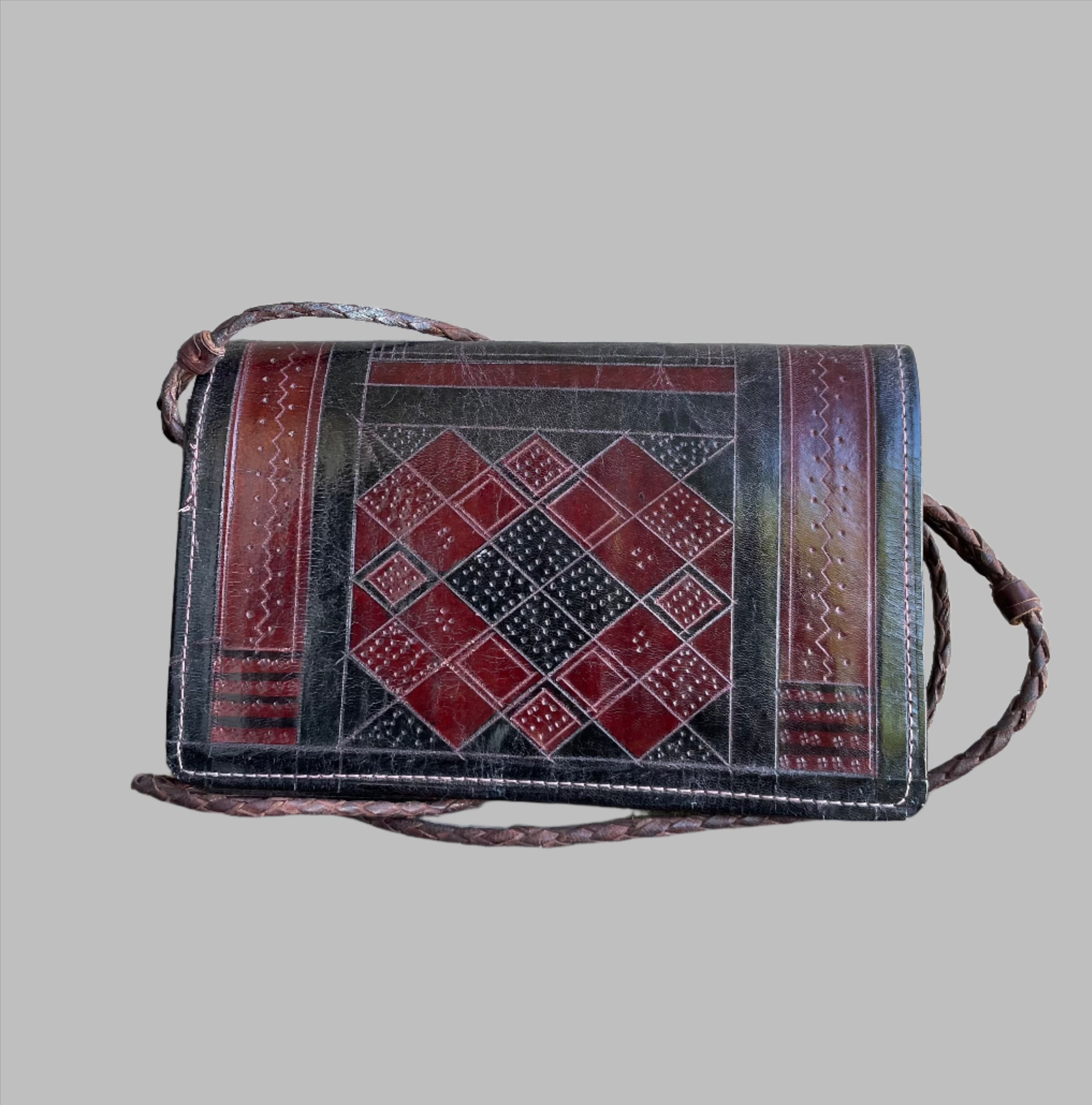 Handcrafted Bags ;Tuareg Leather Handbag, Fulani Clutch Bag, Handmade Vintage Style