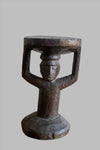 tribal furniture; Yoruba Caryatid African Stool, Carved Wood Furniture