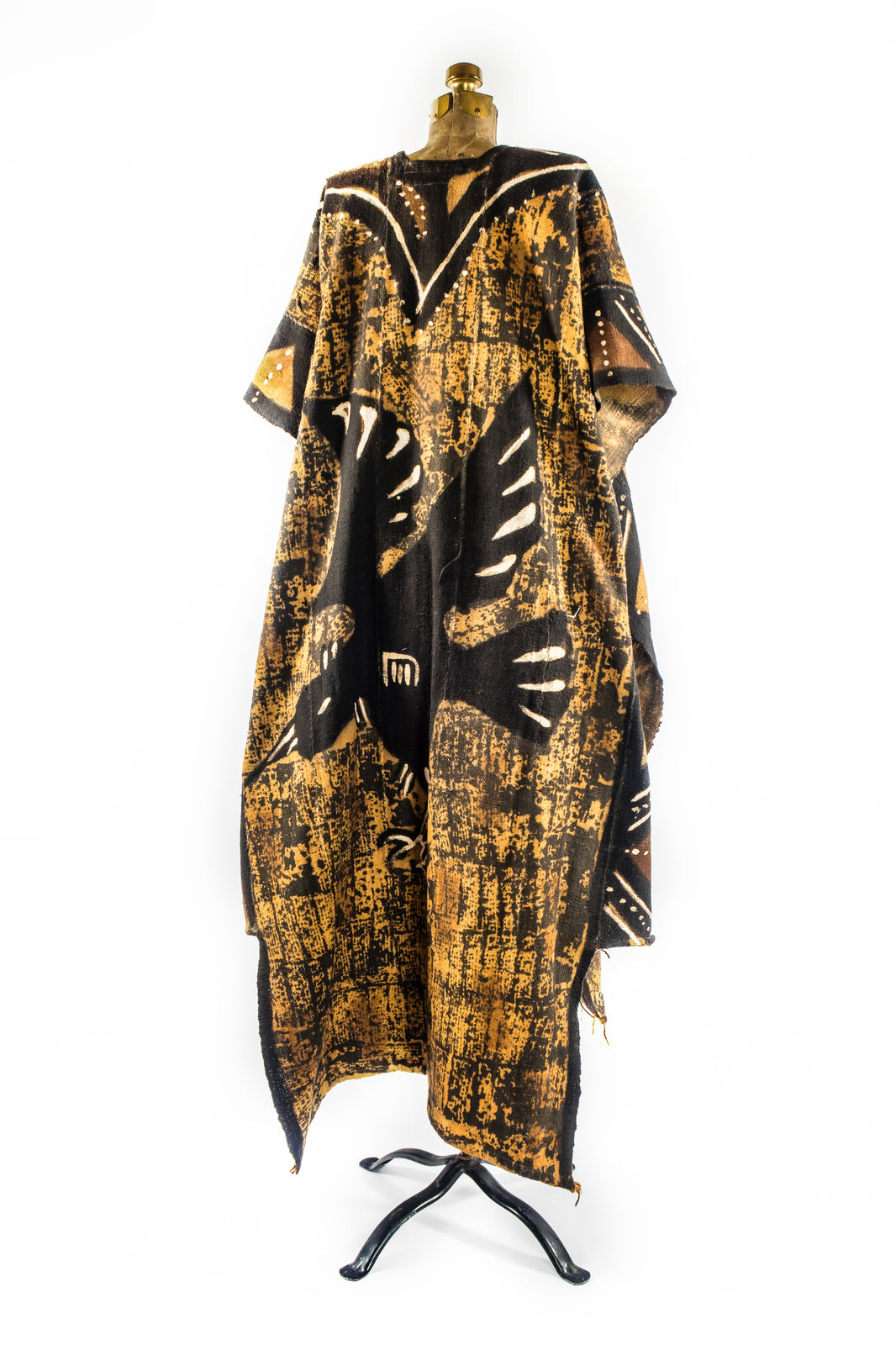 Handcrafted Mudcloth Clothing - African Plural Art - African Art - Clothing - Apparel Accessories - African Cotton Bogolan Textile, Mudcloth Poncho, Handcrafted, West African