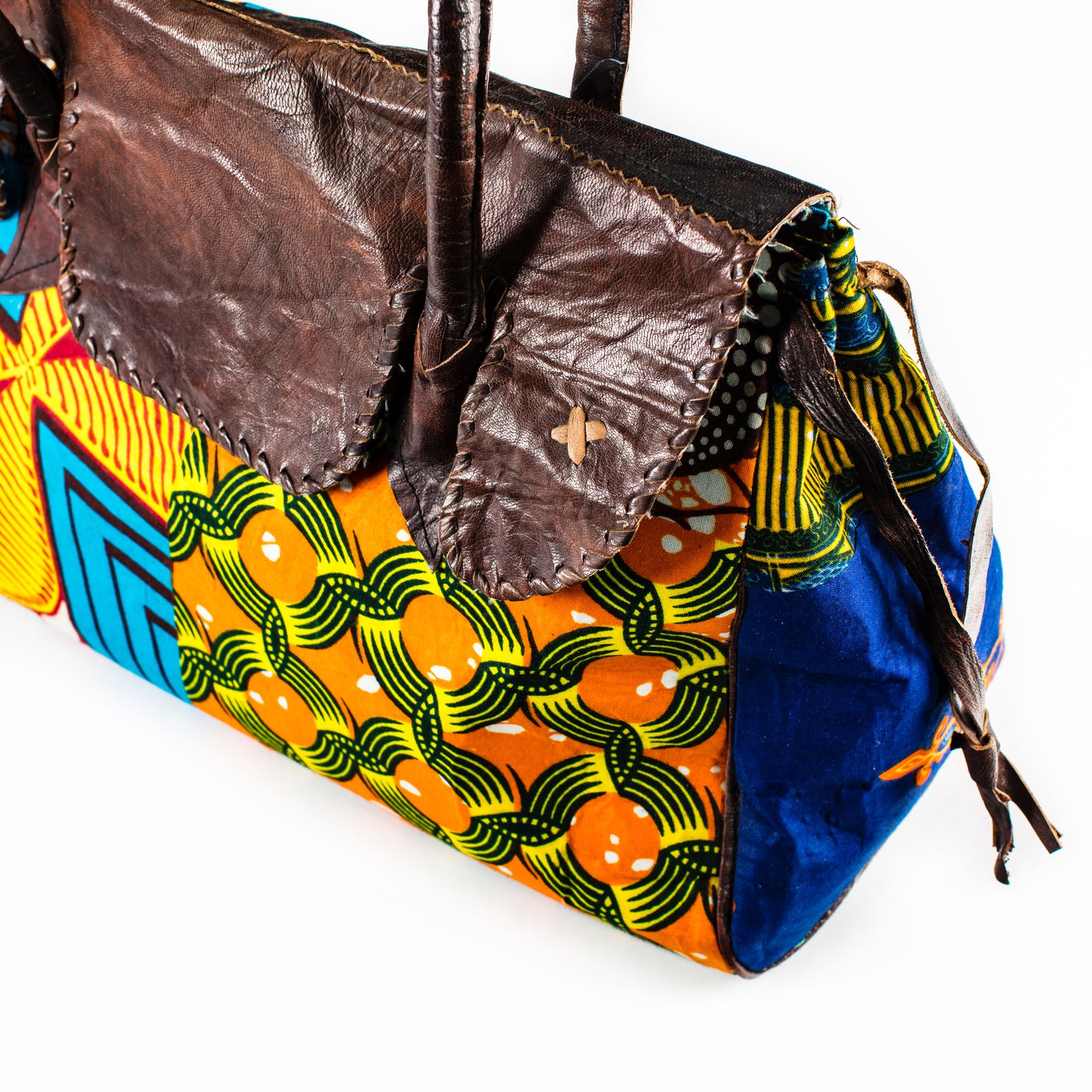 Vintage Bags Traditional Art Print Bag Leather Bags Handcrafted Art - Handbags Bags Accessories African Art