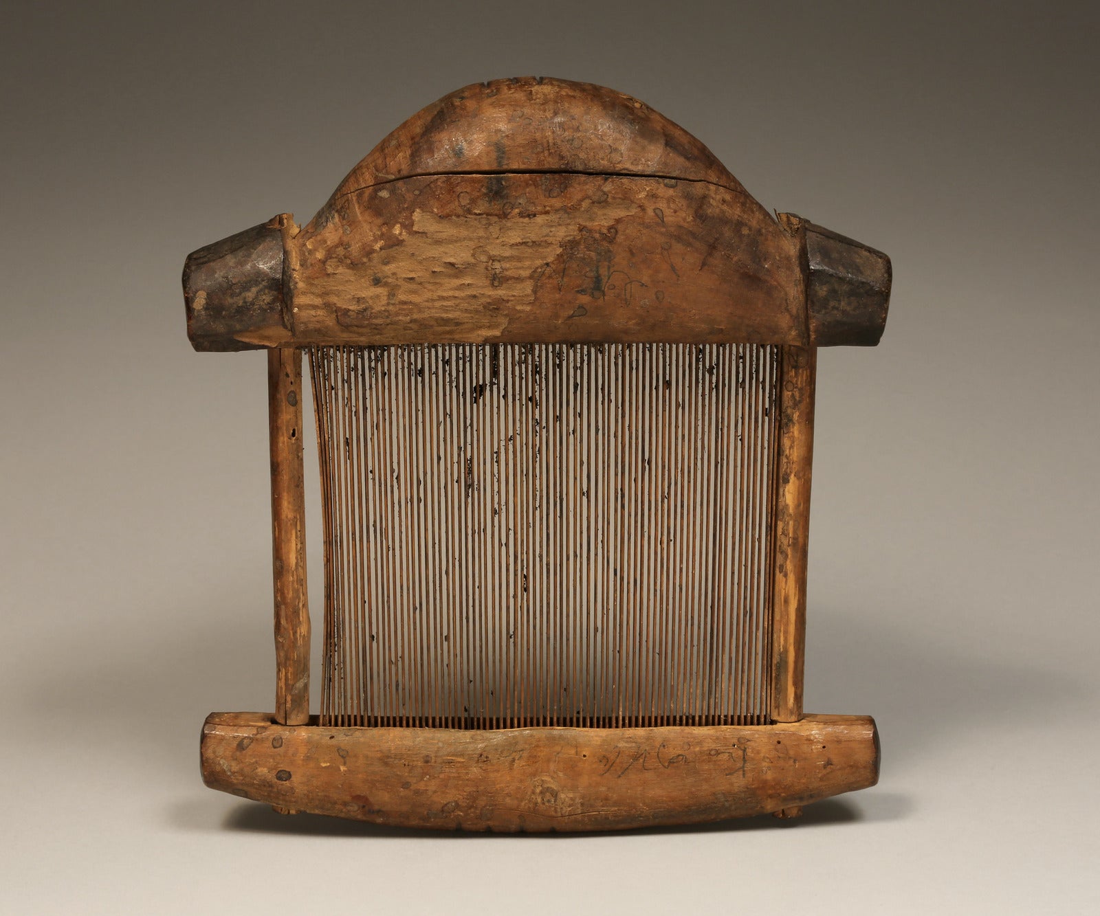 African Weaving Loom, Carved Wood, Baule Tribe