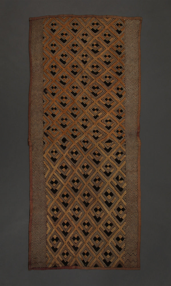 Textiles - African Art ; Tribal;Traditional;Shoowa Overskirt, Kuba Tribe, Cut-pile embroidered raffia, African Textile Art